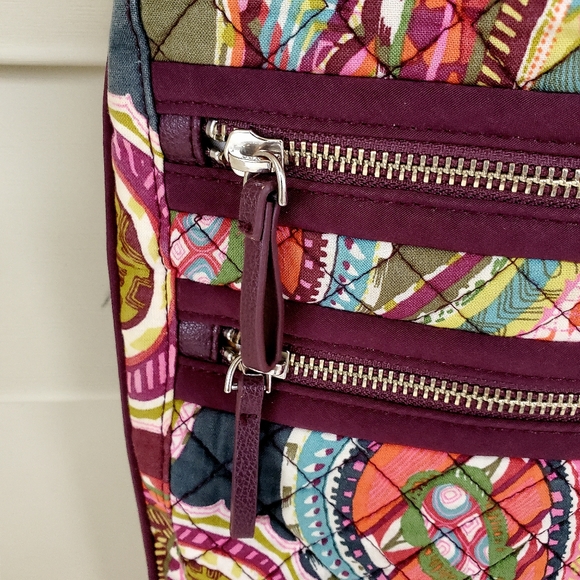 Vera Bradley Iconic Triple Zip Hipster Heirloom Paisley Crossbody Bag - Picture 7 of 14
